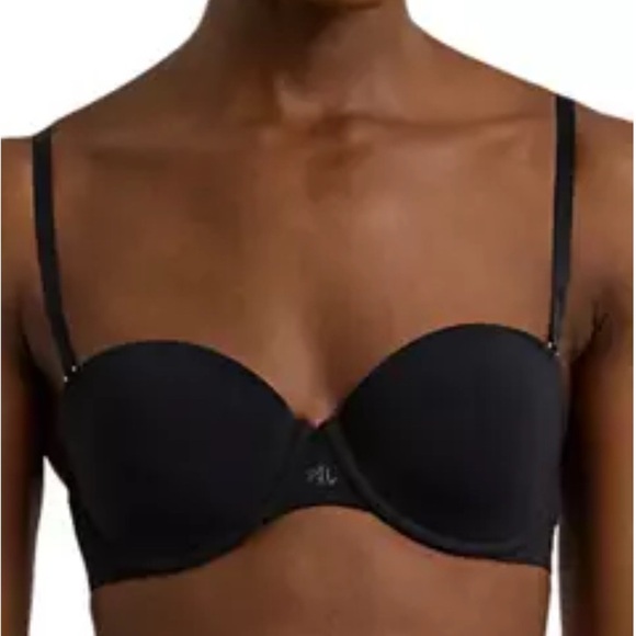 Lauren Ralph Lauren Luxe Smoothing Convertible Strapless Bra 36DD & 36B Black - Picture 1 of 8